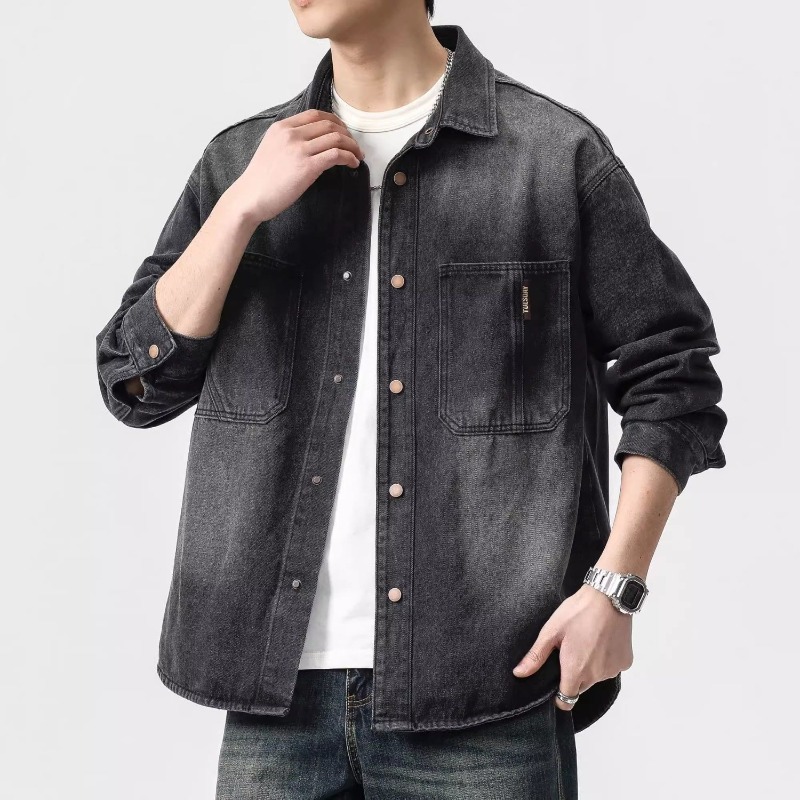Autumn Button Men's Denim Jack - Winter Clothing Men Style ulasan dan harga