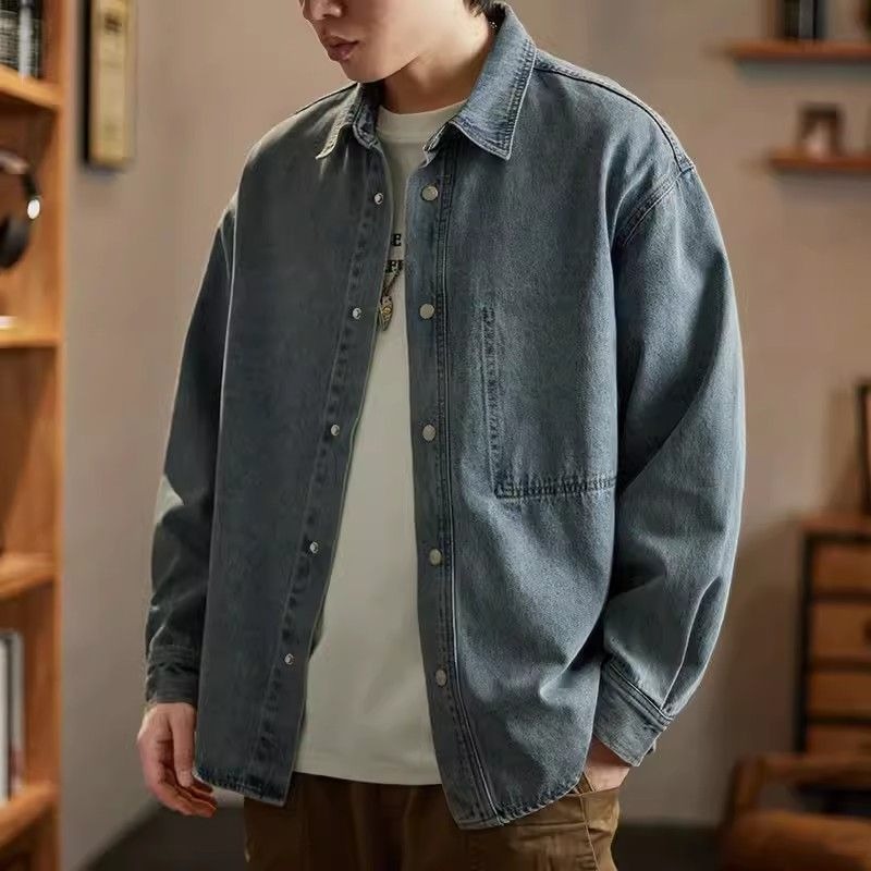 Autumn Button Men's Denim Jack - Winter Clothing Men Style ulasan dan harga