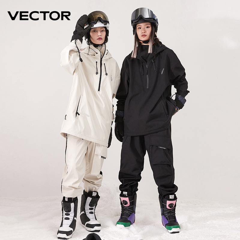 Men Women Solid Color Ski Jack - Winter Clothing Vector ulasan dan harga
