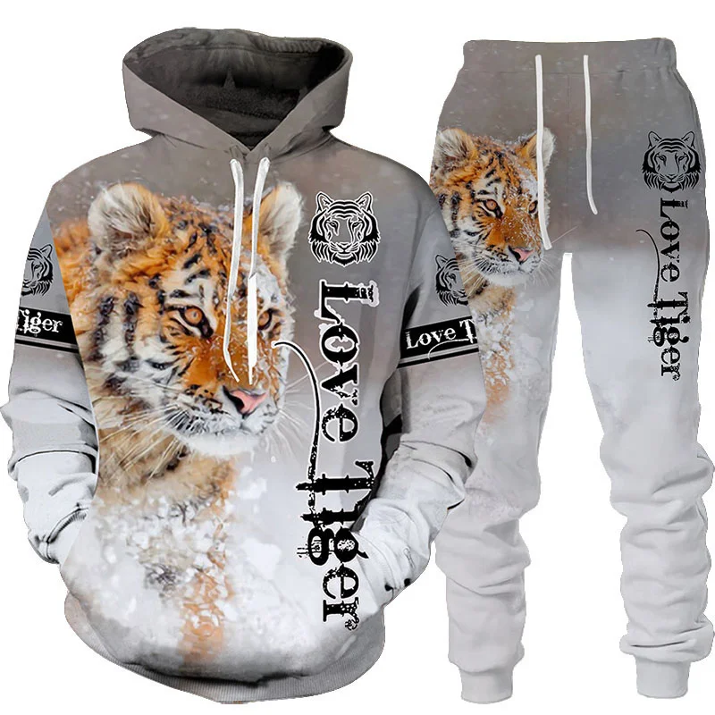 New Animal 3D Tiger Printed Ho - Winter Clothing Men Style ulasan dan harga